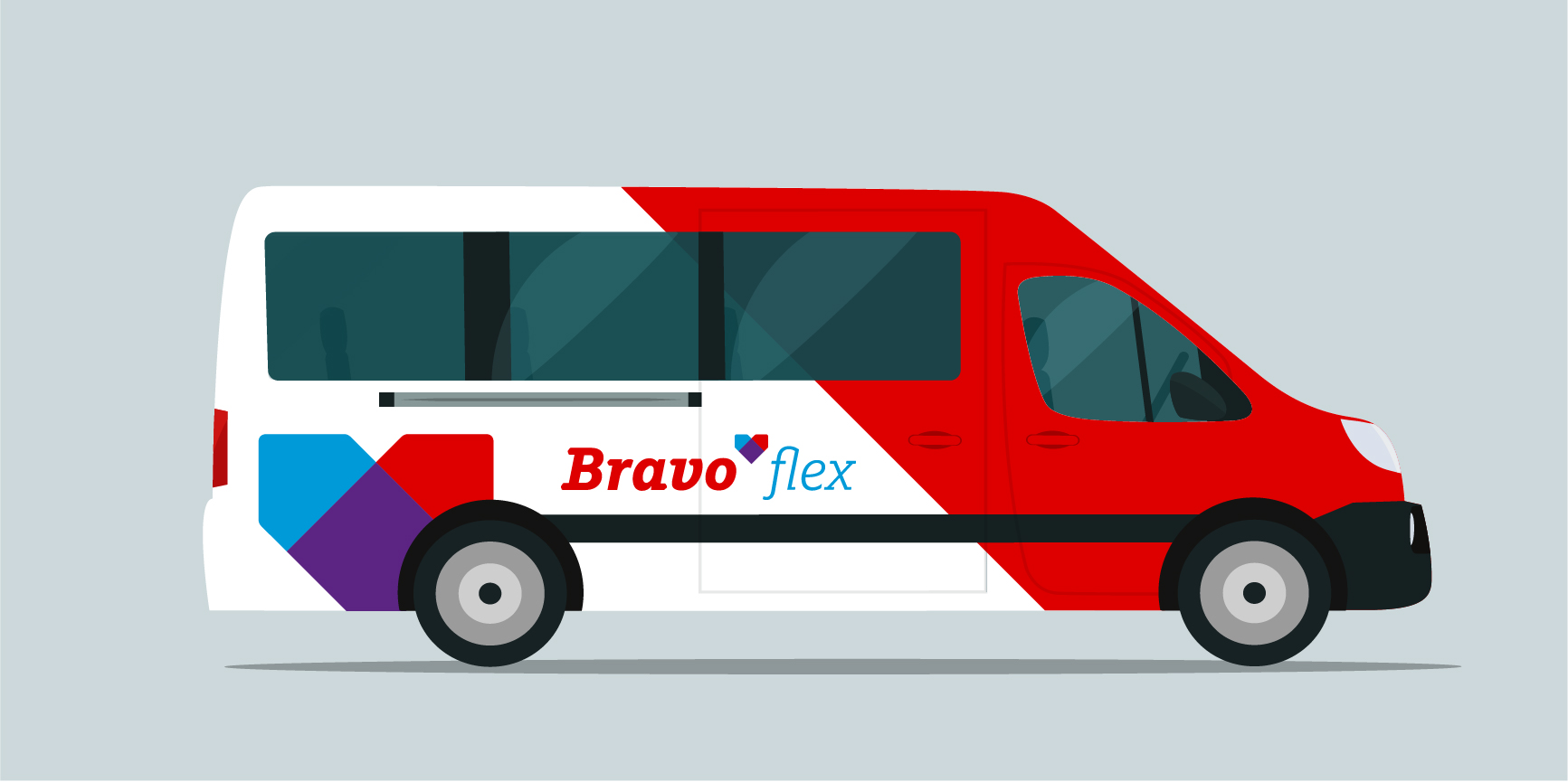 Bravo flex illustratie busje zijaanzicht