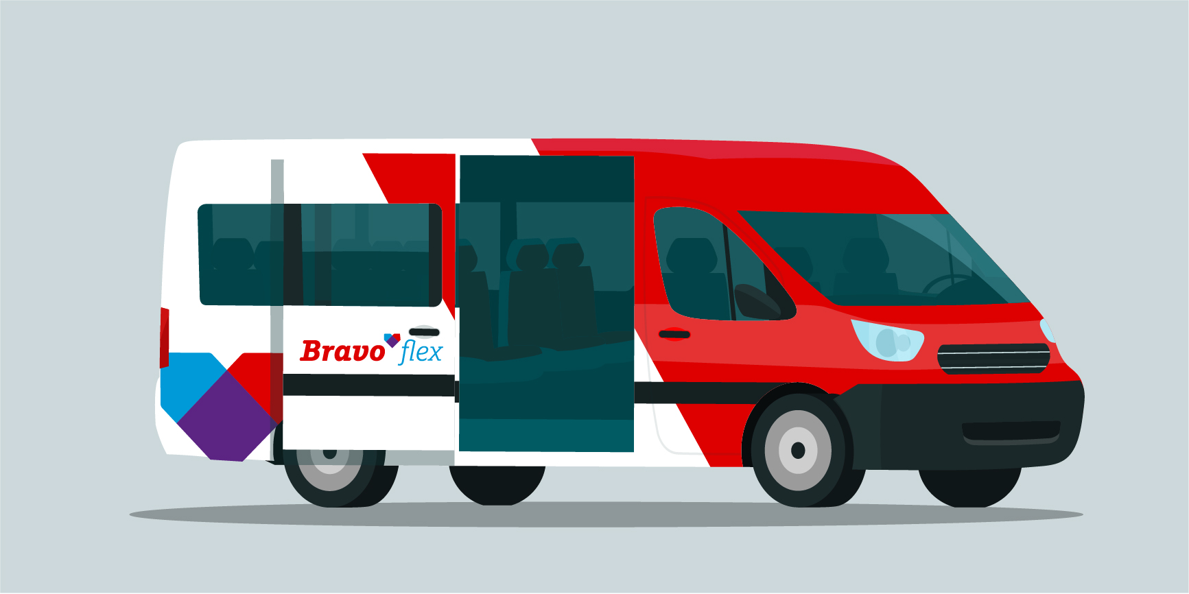Bravo flex illustratie busje
